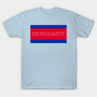 Krong Kampot City in Cambodian Flag Colors T-Shirt